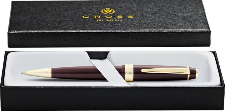 Image du produit Cross Stylo à bille Bailey light Rouge, finitions dorées dans une boîte cadeau (Rouge, Or, 1 x)