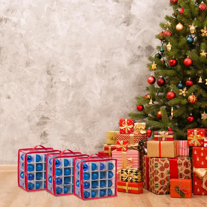 Produktbild Relaxdays 3x Weihnachtskugel-Aufbewahrungsbox (32 x 32 x 16 cm)