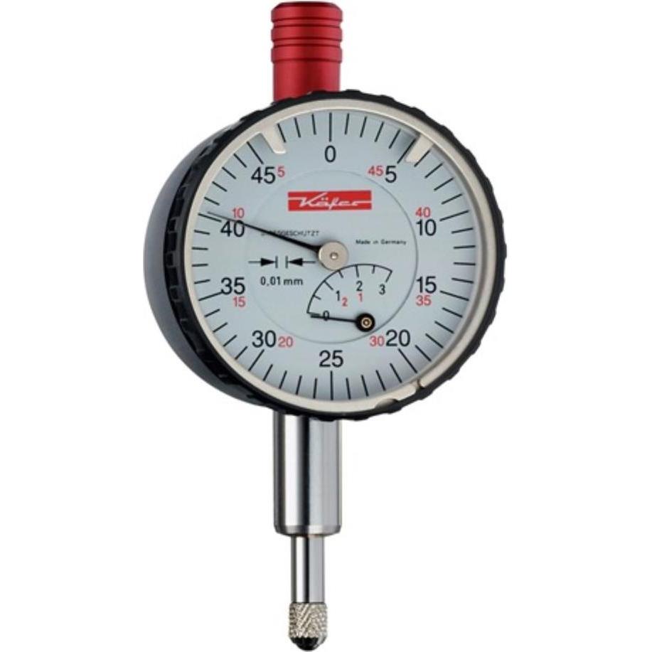 Käfer, Comparatore + micrometro, Piccolo comparatore KM 4S 3mm Abl.0,01mm con protezione antiurto con cal.
