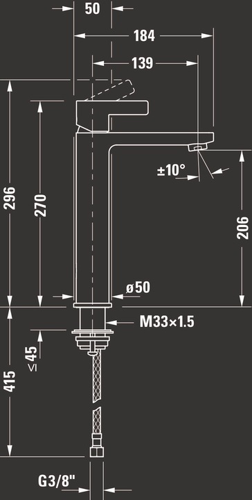 Productafbeelding Duravit EH-WT-MI D-NEO L zonder afvoerplug chroom