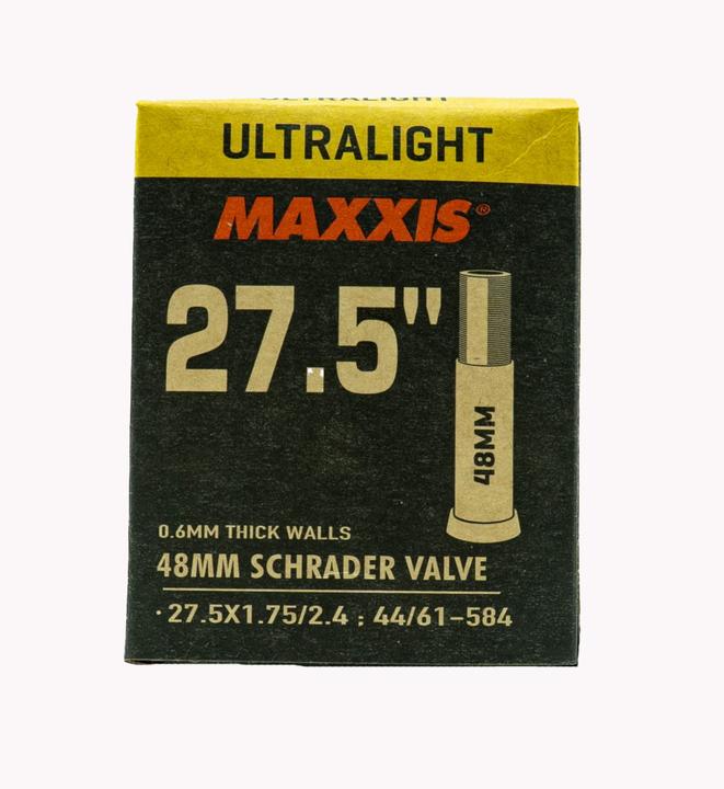 Actual product image Maxxis Ultralight tube 27.5 x 1.75/2.4 AV valve 48 mm (Schrader (AV), 27.5", 48 mm)