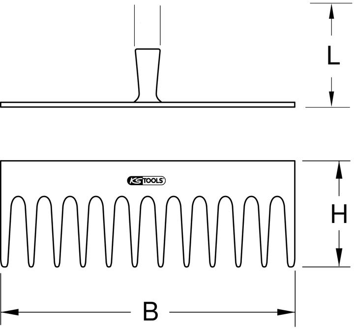 Actual product image KS Tools BRONZEplus Rake with handle 1600 mm