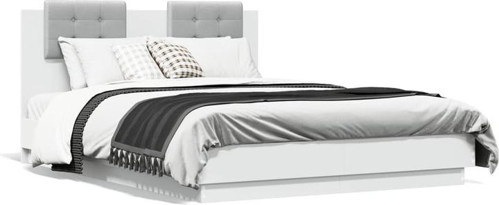 Produktbild vidaXL Bettgestell mit Kopfteil und LED-Leuchten (140 x 190 cm)