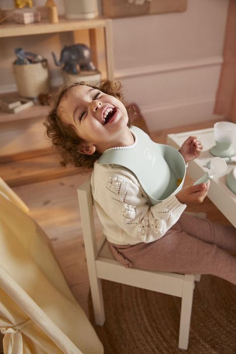 Produktbild BabyBjörn Baby-Lätzchen, 2 Stück, Grau / Pulvergrün (4 Monate)