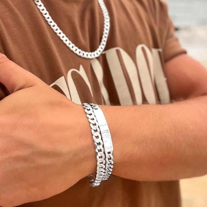 Produktbild Candy ID-Armband Panzer 8.0 mm, 925 Sterling Silber (21 cm, 925er Sterlingsilber)