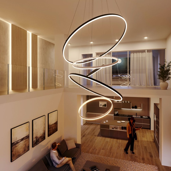 Immagine prodotto s.luce Ring 40 LED apparecchio a sospensione diretta o indiretta da 5 m (1350 lm)