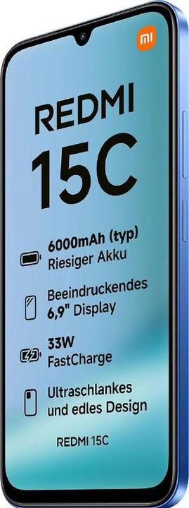 Actual product image Xiaomi Redmi 15C (256 GB, Moonlight Blue, 6.90", Dual SIM, 4G)