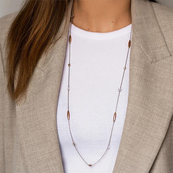 Immagine prodotto Ti Sento Milano Collana di stelle con zirconi bicolore placcati oro rosa 3941ZR/90 (Argento 925, 90 cm)