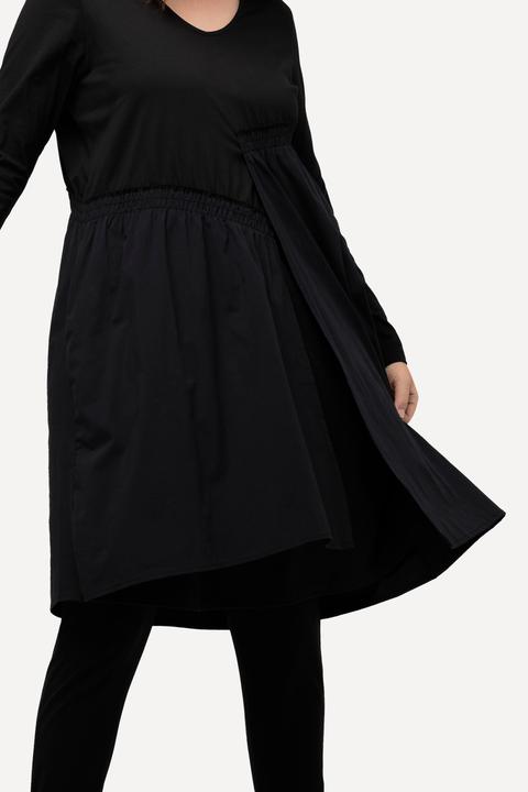 Immagine prodotto Ulla Popken Abito midi con gonna asimmetrica, scollo a V e maniche lunghe (46, 48)