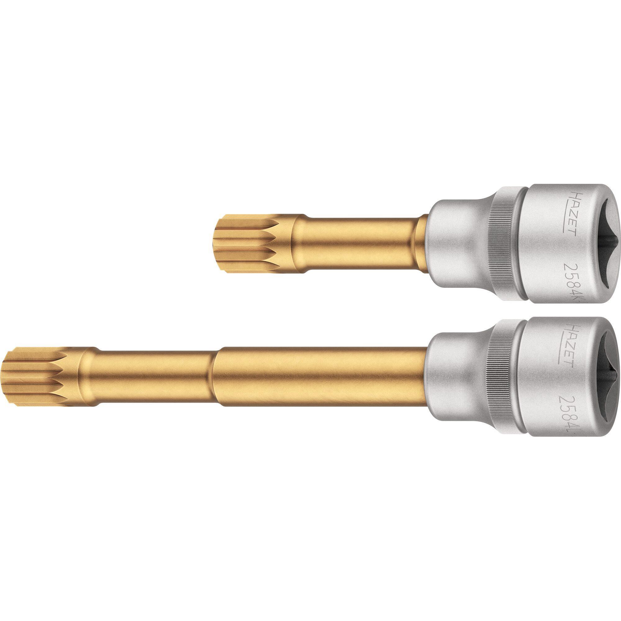 HAZET, Steckschlüssel + Stecknuss, Schraubendreher- Steckschlüsseleinsatz Satz 2584-12/2 ∙ Vierkant12,5 mm (1/2 Zoll) ∙ ...