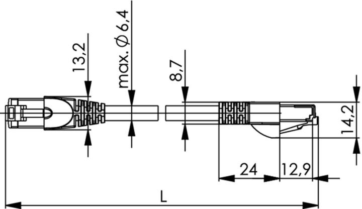 Image du produit Telegärtner Câble de raccordement (S/FTP, CAT6, 1 m)