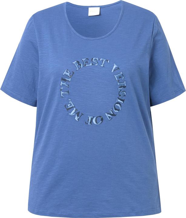 Image du produit Ulla Popken T-shirt en coton bio, avec message, décolleté rond et manches courtes (42, 44)