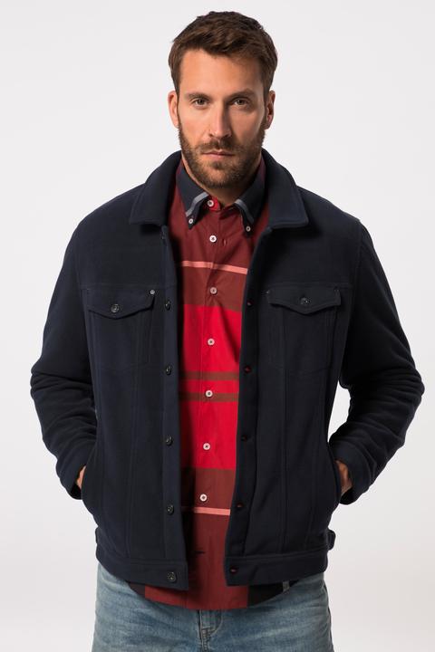 Actual product image JP1880 Fleece jacket, trucker style, button placket, breast pockets, up to 8 XL (XL)