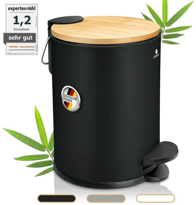 Produktbild Exitoso Tretmülleimer mit Softclose-Deckel 3 l, Schwarz (3 l)