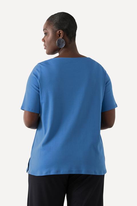 Produktbild Ulla Popken T-Shirt, Pima Cotton, Farn, U-Boot-Ausschnitt, Halbarm (58)