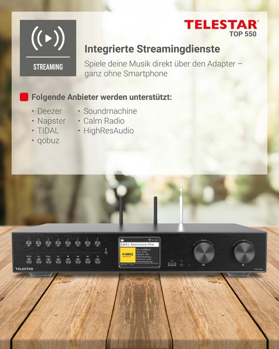 Produktbild Telestar TOP 550 All-In-One-System (DAB+, FM, Internetradio, Bluetooth, WLAN)