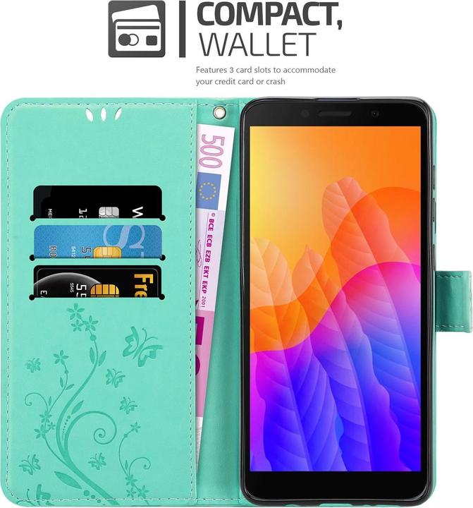 Actual product image Cadorabo Flower Book Cover (Huawei Y5p)
