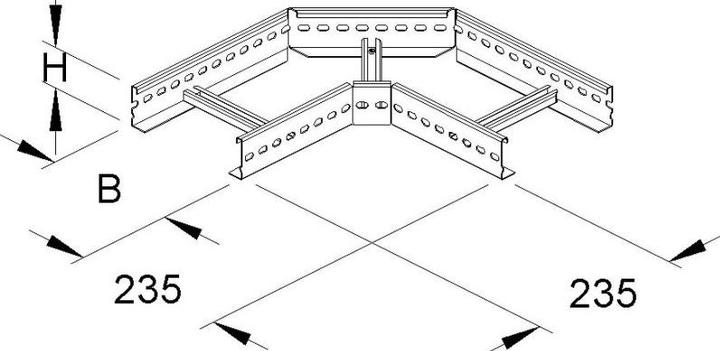 Actual product image Niedax NIE KLE 60.203 corner piece 60x200mm with gel.side rails bandverz. (6 cm)