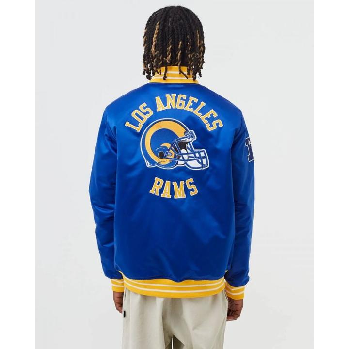 Actual product image Mitchell & Ness NFL Heavyweight Satin Jacket for Men Los Angeles Rams (L)