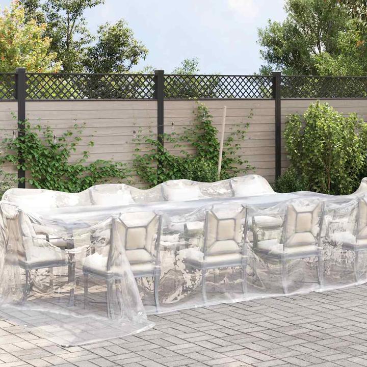 Actual product image VidaXL Transparent tarpaulin with eyelets 4x10 m polyethylene transparent tarpaulin