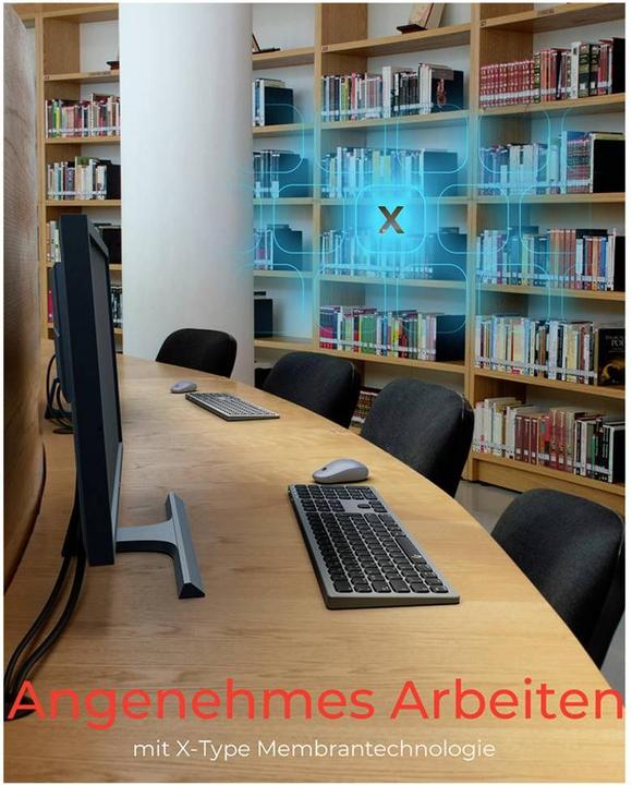 Actual product image KeySonic Full-Size Aluminum Keyboard, Bluetooth® & RF, for Win & macOS (DE, Wireless)