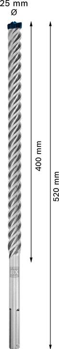 Produktbild Bosch Professional Zubehör EXPERT SDS max-8X Hammerbohrer, 25 x 400 x 520 mm (25 Millimeter)