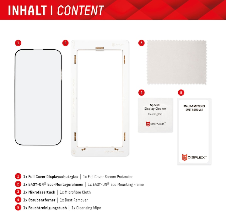 Produktbild Displex Real Glass, Full Cover Panzerglas (1 Stück, Xiaomi 13 Lite)