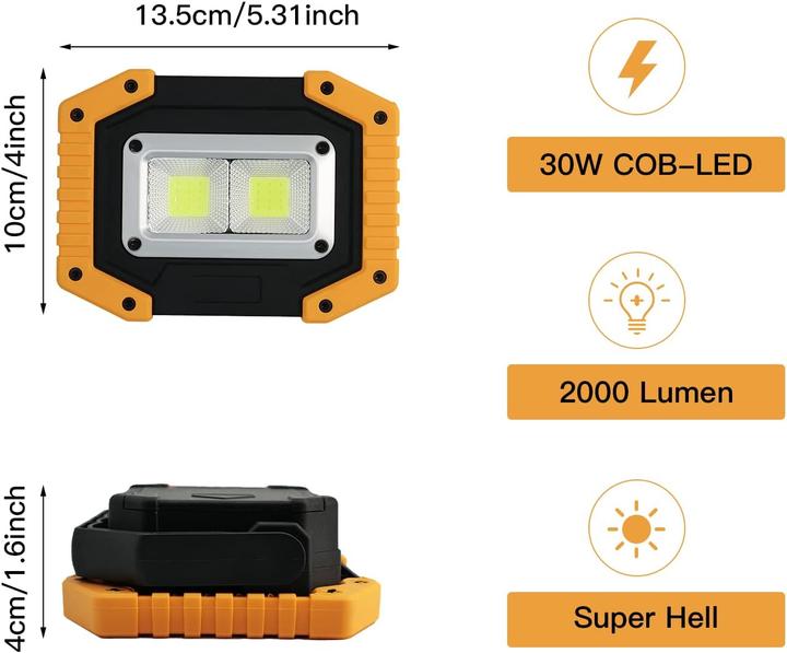 Actual product image Tekstap LED construction spotlight COBWL02 (2000 lm)