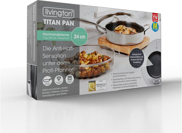 Produktbild Livington Titan Pan (Bratpfanne, Aluminium, Edelstahl, 24 x 12.50 cm)