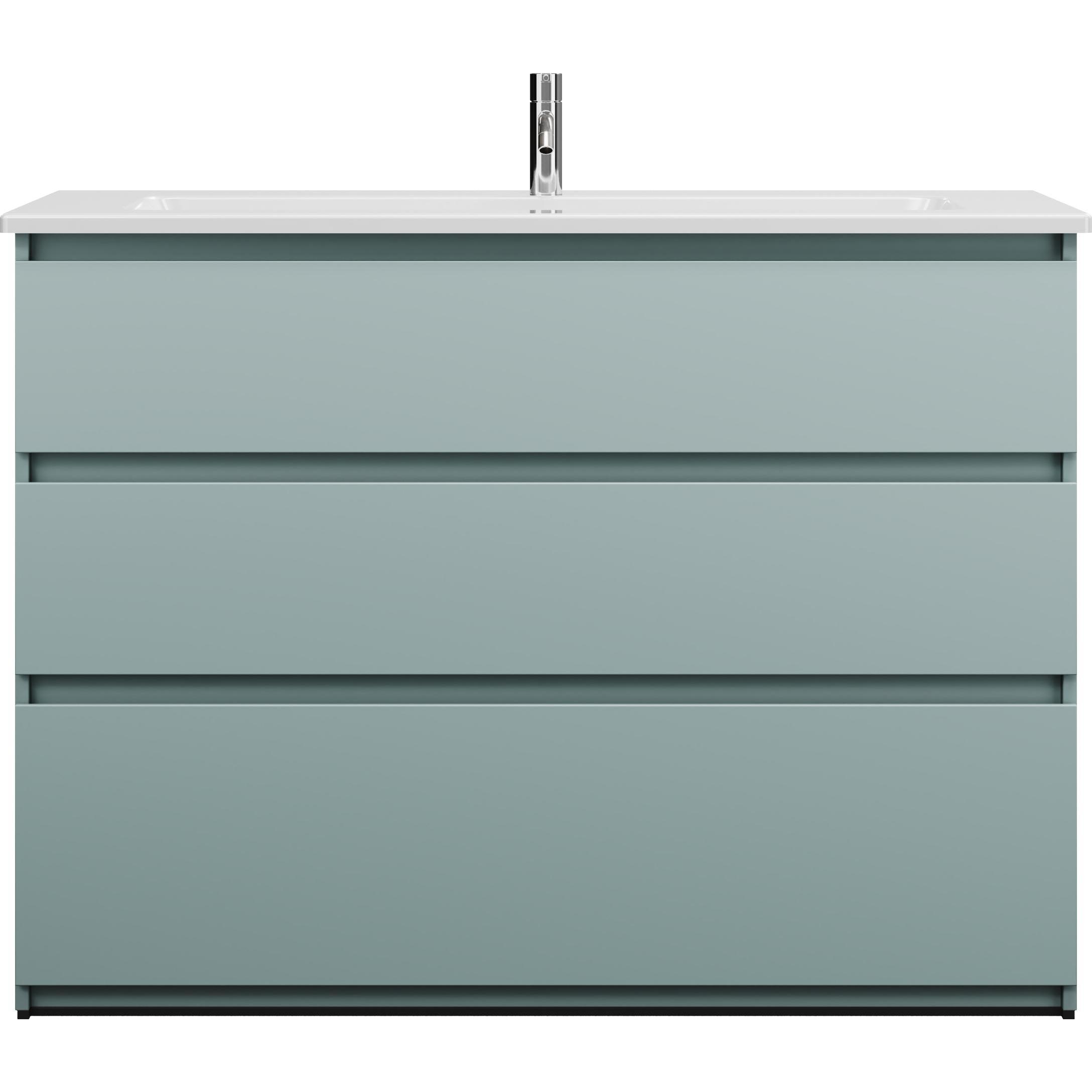 burgbad, Badmöbelset, Lin20 tiefes Keramik-Waschtisch Farbe Weiss Glänzend inklusive Waschtischunterschrank 3 Aus