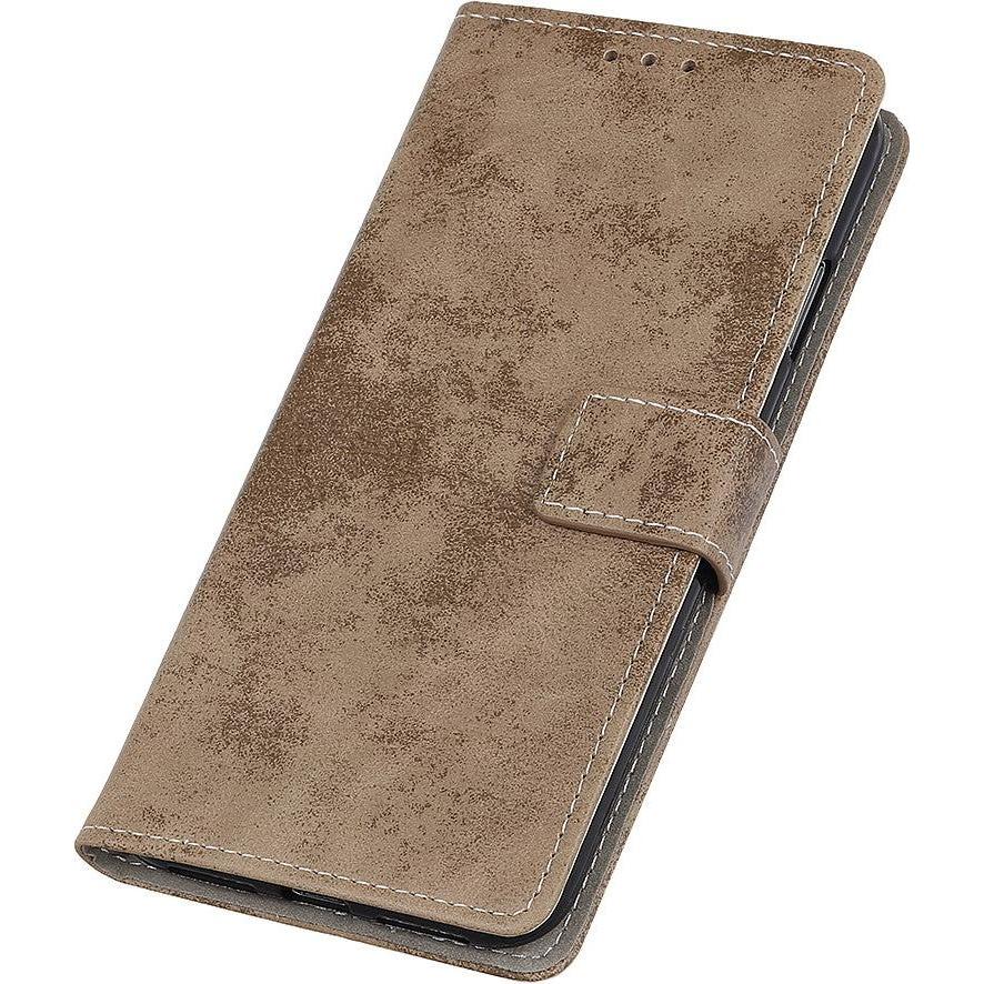 Thumbnail - Cover-Discount Xiaomi Mi Note 10 - Vintage Etui Wildleder Optik khaki (Xiaomi Mi Note 10), Smartphone Hülle, Grün