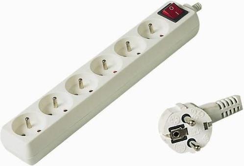 PremiumCord PP6K-03 vermogensuitbreiding 6 stopcontact(en) Wit (6 x, 3 m)