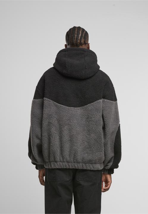 Produktbild Urban Classics Weavy Colorblock Teddy Hoodie magnet/black M (M)