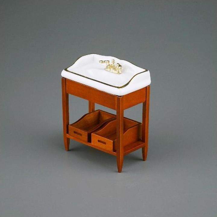 Produktbild Reutter 001.664/9 - Holzwaschtisch leer, Miniatur im Massstab 1:12