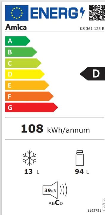 Energie-Label Amica KS 361 125 E (107 l)