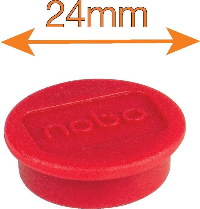 Produktbild Nobo Magnet rund 24mm 1915293 rot 10 Stück (10 x)