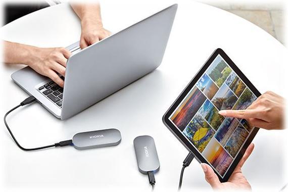 Actual product image Kioxia EXCERIA PLUS Portable SSD 1TB USB 3.2 Gen2 Type C (1000 GB)
