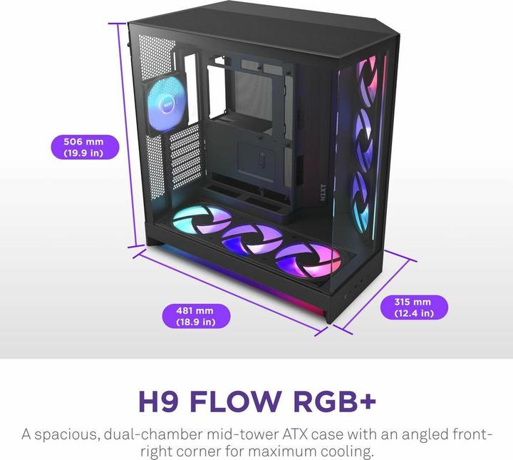 Produktbild NZXT H9 Flow RGB+ (ATX, mATX, Mini-ITX)