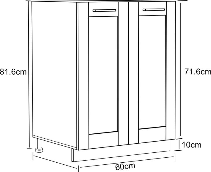 Produktbild VCM Küchenschrank B 60 cm Unterschrank Colura (60 x 46 x 82 cm)