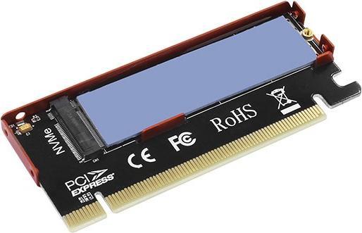 Actual product image Axagon PCEM2-S - PCIe - M.2 - Low Profile - PCIe 3.0 - Black - Red - PC