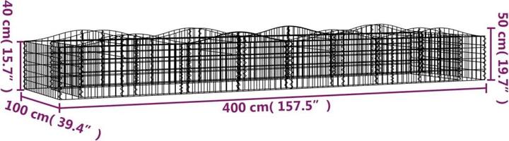 Actual product image VidaXL Gabionen-Hochbeet mit Hochbogen Verzinktes Eisen