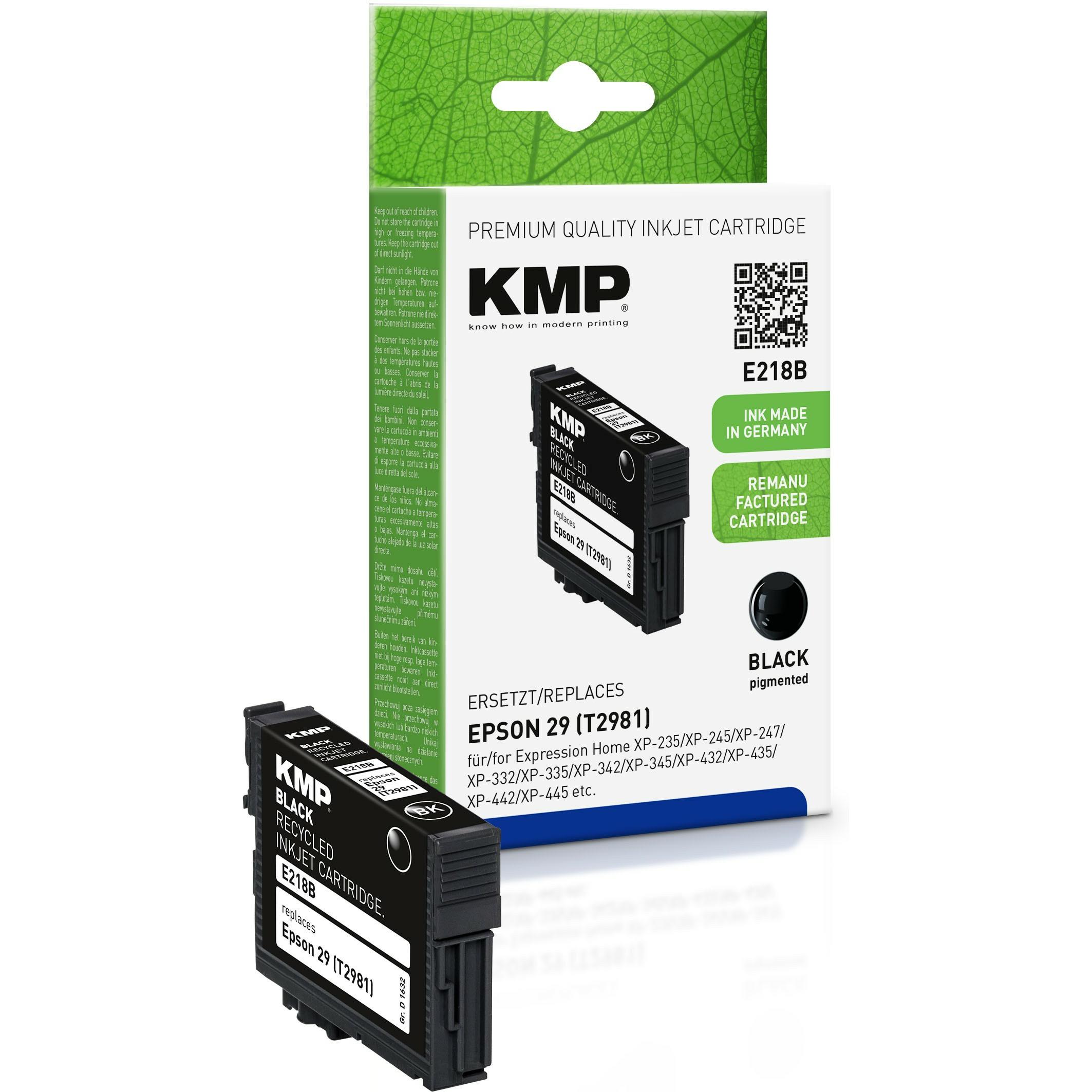 KMP, Druckerpatrone, E218B Tintenpatrone kompatibel mit Epson T 2981 (BK)