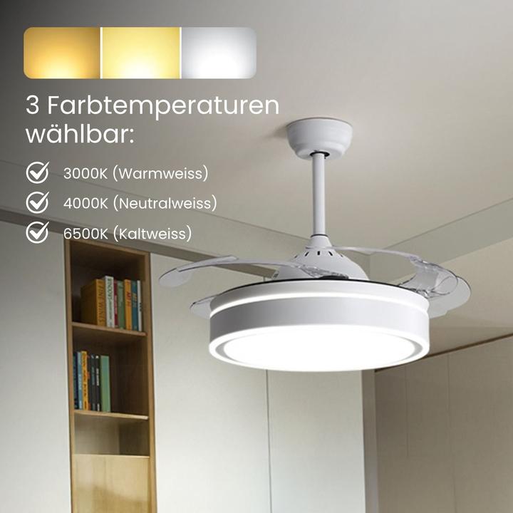 Immagine prodotto Hermex Deckenventilator mit LED-Beleuchtung Deckengebläse Ventilator