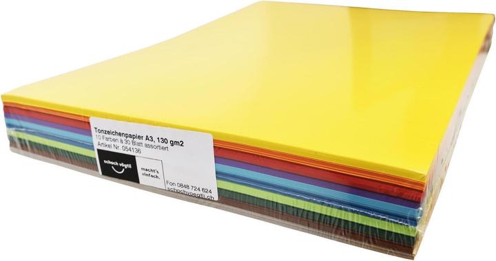 Scaldia Tonzeichenpapier A3, 130 g/m², 300 Stück, Farbig assortiert (130 g/m², A3)