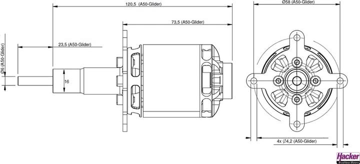 Produktbild Hacker Elektromotor A50-12L Glider 355 U/min/V