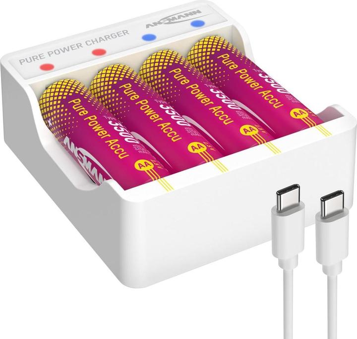 Actual product image Ansmann Pure Power Set 4× Mignon AA Akkus und Lademodul (1 pcs., AA)