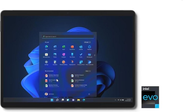 Actual product image Microsoft Surface Pro 8 (13", Core i7-1185G7, 256 GB, 256 GB, Without keyboard layout)