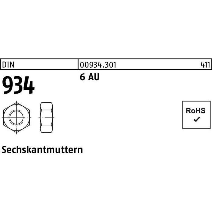 Bufab, Muttern + Unterlegscheiben, Sechskantmutter ISO 4032 M 48 6 Automatenstahl (M48)