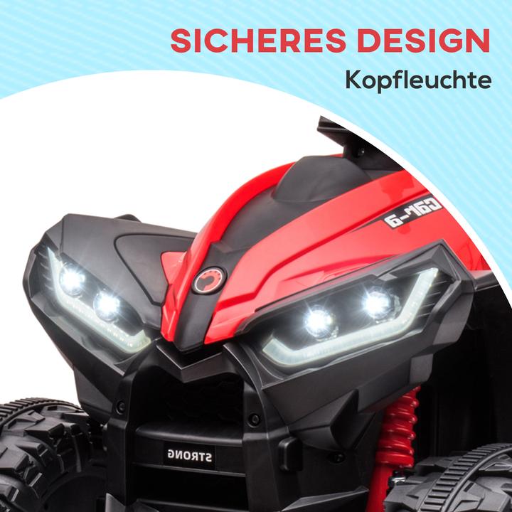 Image du produit Homcom Elektro-Quad Kunststoff, Metall Schwarz+Rot (12 V)