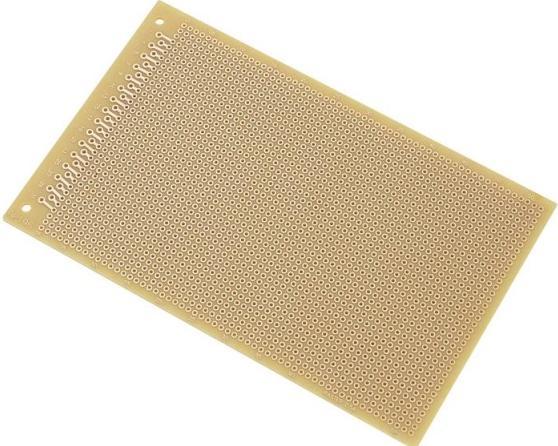 Actual product image Tru Components SU527453 Euroboard hard paper (L x W) 160 mm x 100 mm 35 µm pitch 2.54 mm Content 1 pc. (Circuit board)